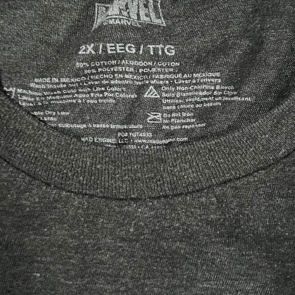 Marvel 2X Comic Book Graphic Tee Periodic Table Charcoal Gray Crewneck Modern - Picture 4 of 5